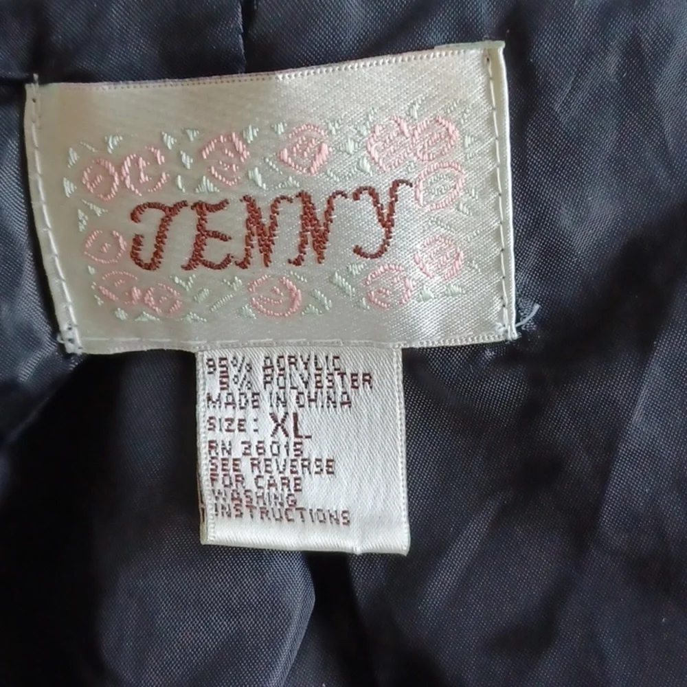 Jenny Vintage XL floral embroidered button up sweater